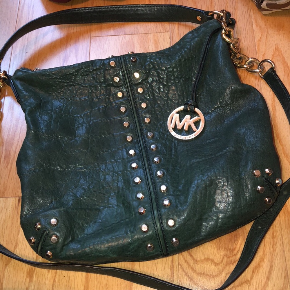 Green Leather MK Purse